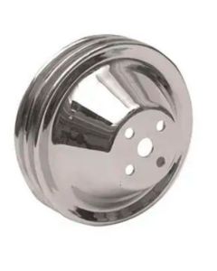 1955-1972 Chevy Truck Chrome Water Pump Pulley, Double Groove Short