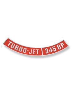 1964-1972 Chevy Truck  Air Cleaner Decal, "Turbo-Jet 345 hp"