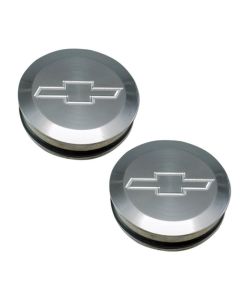 Chevy Truck Bedside Hole Cap, Bowtie, Polished Billet, Stepside, 1967-1987