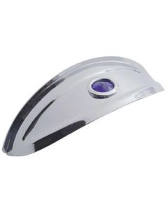 Chevy-GMC Truck Headlight Visor, Chrome, With Blue Dot, 7" Round Headlight