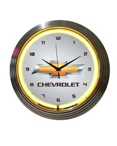 Chevrolet Clock, Yellow Neon Bowtie