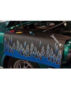 Chevy Fender Cover, Gripper, Flames, Blue/Siver