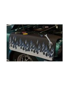 Chevy Fender Cover, Gripper, Flames, Silver/Blue