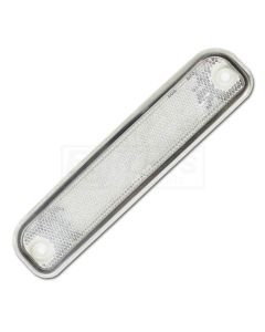 Chevy Or GMC Truck Side Marker Lens, Clear, With Deluxe Stainless Trim, 1973-1980