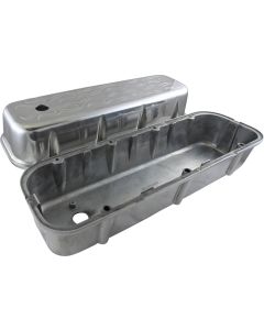 Chevy Big Block Valve Covers, Flamed Polished Aluminum, 1965-1995