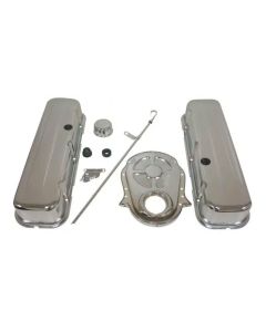 Chevy Big Block Chrome Engine Dress Up Kit With Short Smooth Style Valve Covers