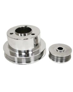 Chevy Truck Serpentine Pulley Set, Polished Aluminum, 1988-1993