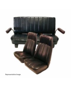 Chevy & GMC Blazer/Jimmy Seat Cover, Front Bucket, High Back, Rear Bench, With Seat Belt Cutouts, Leather/Vinyl, 1973-1987