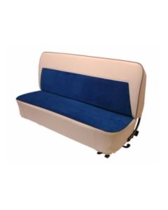 Chevy & GMC Truck Seat Cover, Bench, Cameo Style, White Leather & Vinyl, Cloth Inserts, 1955(2nd Series)-1959