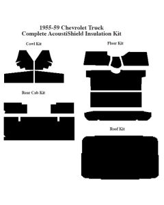 Chevy Insulation, QuietRide, AcoustiShield, Complete Kit, Truck, 1955-1959