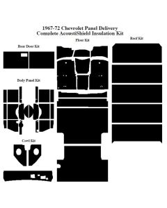 Chevy Insulation, QuietRide, AcoustiShield, Complete Kit, Panel Delivery Truck, 1967-1972