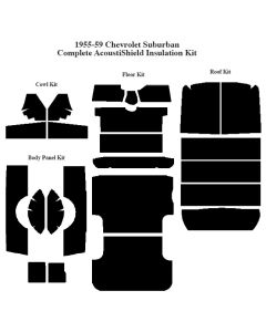 Chevy Insulation, QuietRide, AcoustiShield, Complete Kit, Suburban, 1955-1959