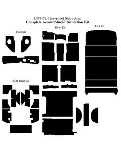Chevy Insulation, QuietRide, AcoustiShield, Complete Kit, Suburban, 1967-1972