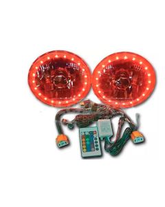 7" Round White Diamond Multi Color LED Halo Headlight