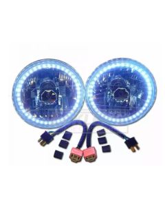 Chevy-GMC Truck  7" Headlight, White Diamond With Single Color White LED Halo