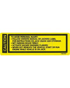 Chevy Or GMC Jack Base Decal, 1973-1979
