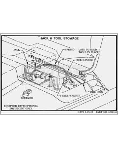 Chevy Or GMC Jack Stowage Decal, 1960-1963