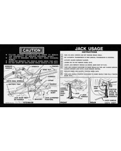 Chevy Or GMC Jacking Instructions Decal, With Standard Style Jack, 1974-1977