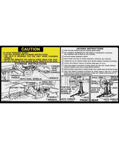 Chevy Or GMC Jacking Instructions Decal, 1978-1979