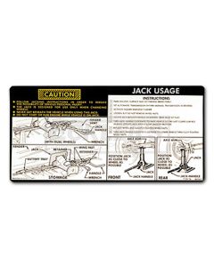 Chevy Truck & Suburban, Jacking Instructions Decal, For Four Wheel Drive, 1977-1978