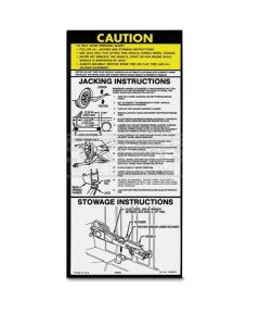 Chevy Or GMC Jacking Instructions Decal, S-10 & S-15, Including Blazer & Jimmy, 1982-1986