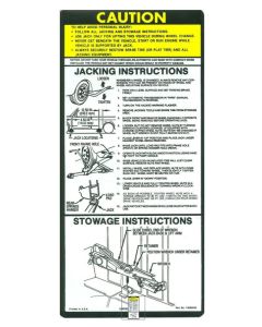 Chevy Or GMC Jack Location Decal, S-10 & S-15, Including Blazer & Jimmy, 1982-1986