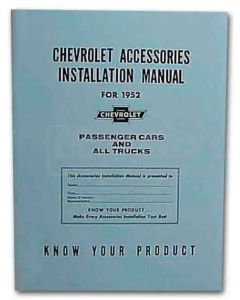 1952 Chevy Truck Accessories Installation Manual