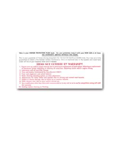 Chevy And GMC Truck Glove Box Warranty Card, 1965-1969