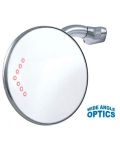 1947-1972 Chevy-GMC Truck Outside Rear View Mirror, 4" Peep With Curved Arm & LED Turn Signal, Convex