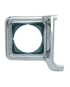 1973-1978 Chevy-GMC Truck Headlight Bezel, Chrome With Black Accents- Right