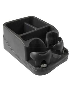 Classic Console/Organizer With Drink, Coin, And CD Holders,Black