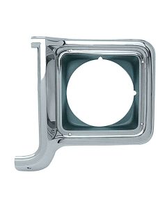 Chevy -GMC Truck Headlight Bezel, Chrome/Black-Left, 1973-1978