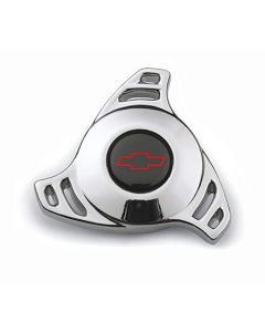 Chevy Truck Air Cleaner Cover Wing Nut, Spinner Shape With Small Bowtie Logo, Chrome, 1955-1992