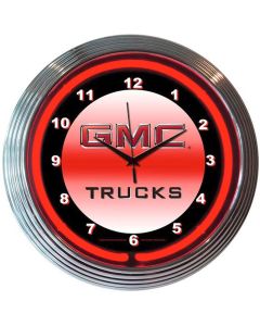 Truck Clock, Red Neon, GMC Trucks Design