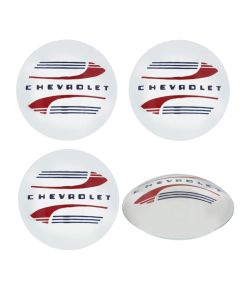 Chvy Hub Cap Set Stn Stl Rd&Bl Dtls 1947-1960