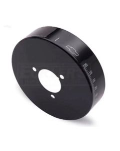 1949-1954 Early Chevy Small Block Conversion Harmonic Balancer Cover,6 3/4", Black With Bowtie Logo