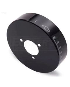 1969-1985 Early Chevy Small Block Conversion Harmonic Balancer Cover,8", Black With Bowtie Logo