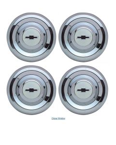 Chevy Or GMC Truck Hub Caps Chrome, Bombay Ivory Details, 1955-1956