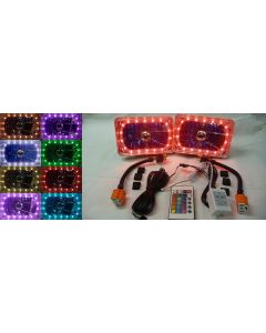 1981-1987 Chevy-GMC Headlight 4"x6" Rectangle White Diamond With Multi-Color LED Halo