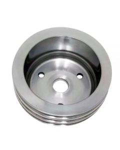 Chevy Small Block Aluminum Crankshaft Pulley, Short Water Pump, 3 Groove