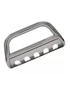 Chevy Silverado Or GMC Sierra 2500 & 3500 HD Bull Bar, Polished Stainless Steel With Skid Plate, 2007-2013