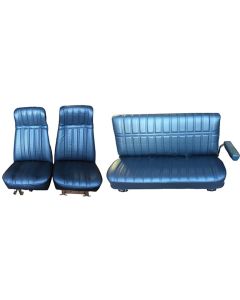 Chevy Blazer Or GMC Jimmy, Front Bucket & Rear Bench Seat Upholstery Cover Set, Vinyl With Velour Inserts, 1977-1987