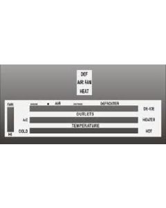Chevrolet® K5 Blazer White Face Heater Control Overlay HVAC,1969..1972