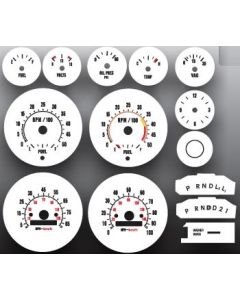 Chevrolet/GMC Suburban,White Face Gauges Instrument Cluster Overlay,Tach With Fuel,73..79