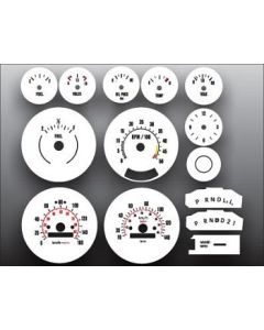 White Face Gauge Overlay,METRIC KPH KMH,Chevrolet K5 Blazer,1973..1979
