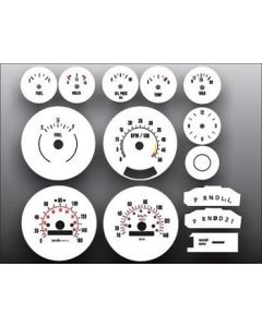 Chevrolet® Truck White Face Gauge Overlay,METRIC KPH KMH,1973..1979