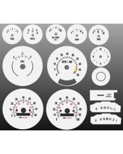 Chevrolet® Truck,White Face Gauges® Gauge Overlay,1973..1979