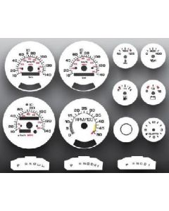 Chevrolet® Truck White Face Gauge Overlay,140 METRIC KPH KMH,1980..1991