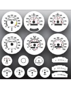 1980..1991 Chevrolet® Truck White Face Gauge Overlay,Large Tach With Fuel