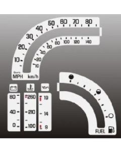 Chevrolet® S10 Blazer,White Face Gauges Instrument Cluster Overlay,1986..1991